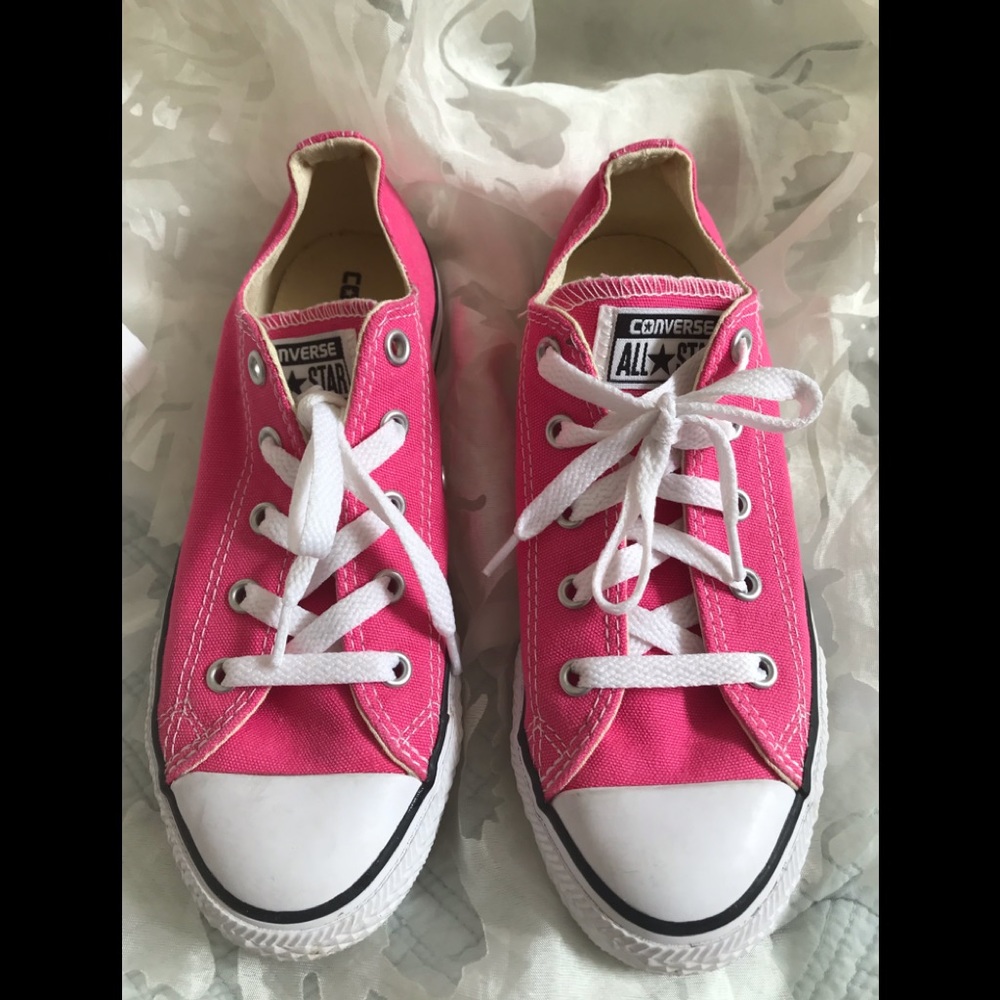 Pink White Converse like new size 2